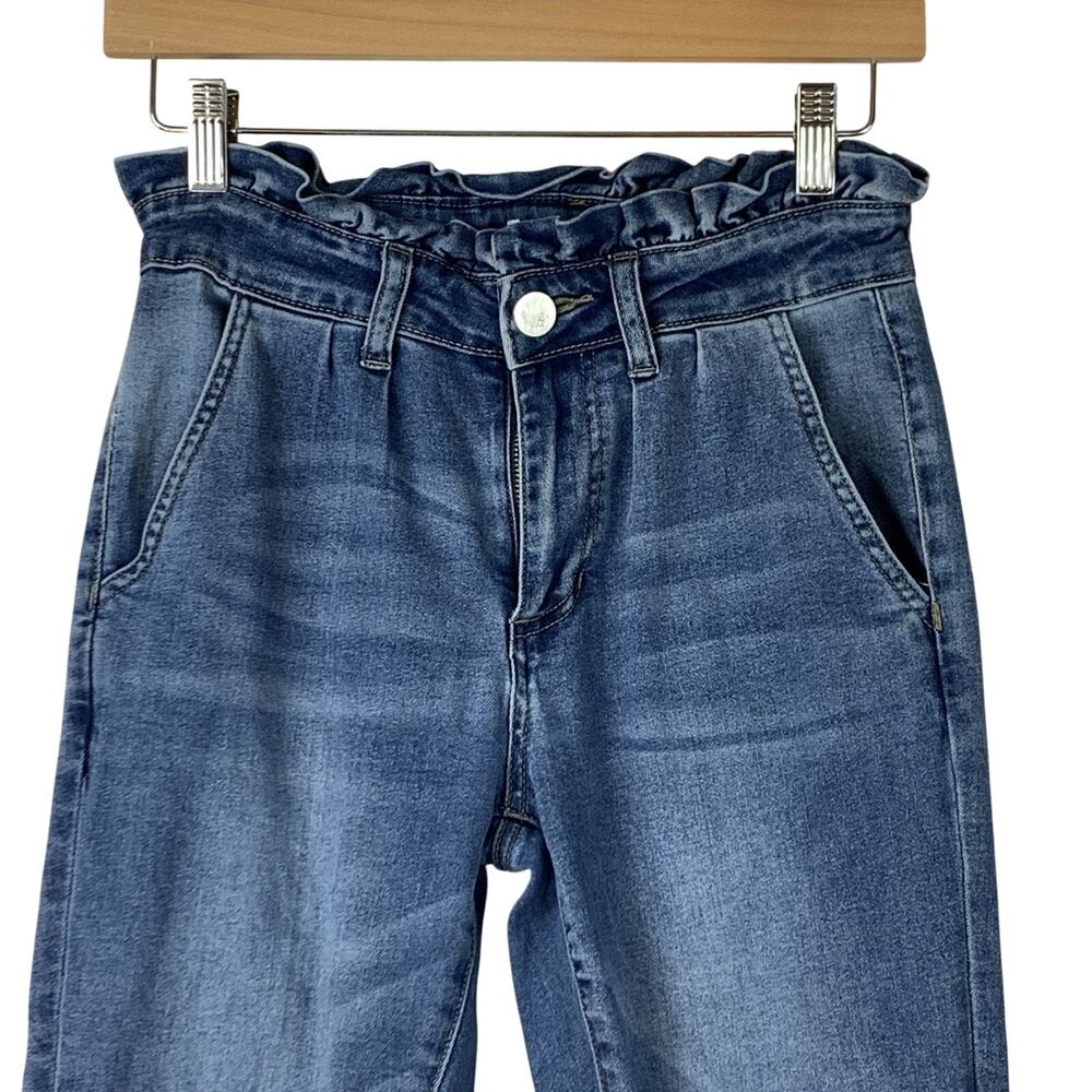 Ashley Mason Jeans Womens‎ 5 Blue Denim Slim Cuffed Gathered Waist Accent - Picture 2 of 9